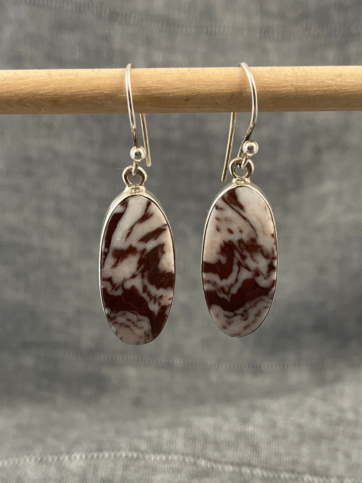 Chocolate Jasper Oval Earrings