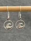 Wave In Circle Earrings