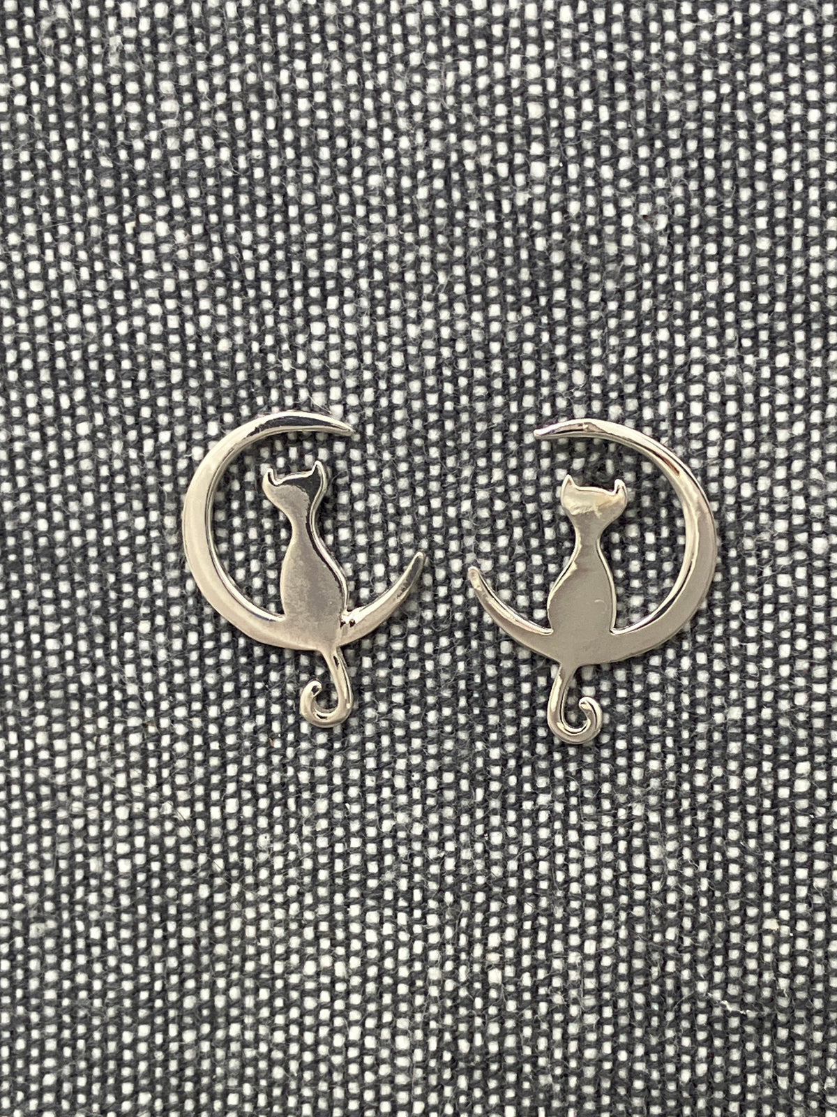 Cat In The Moon Studs