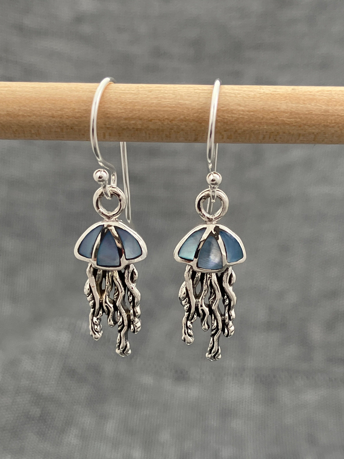 Blue Shell Jellyfish Earrings