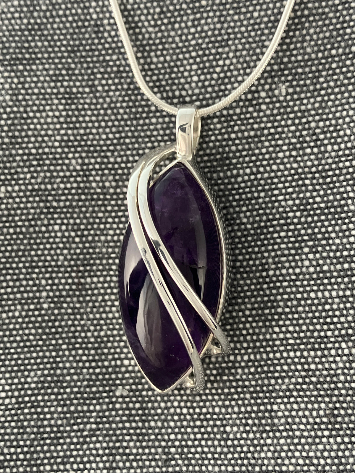 Amethyst Leaf Waft Pendant