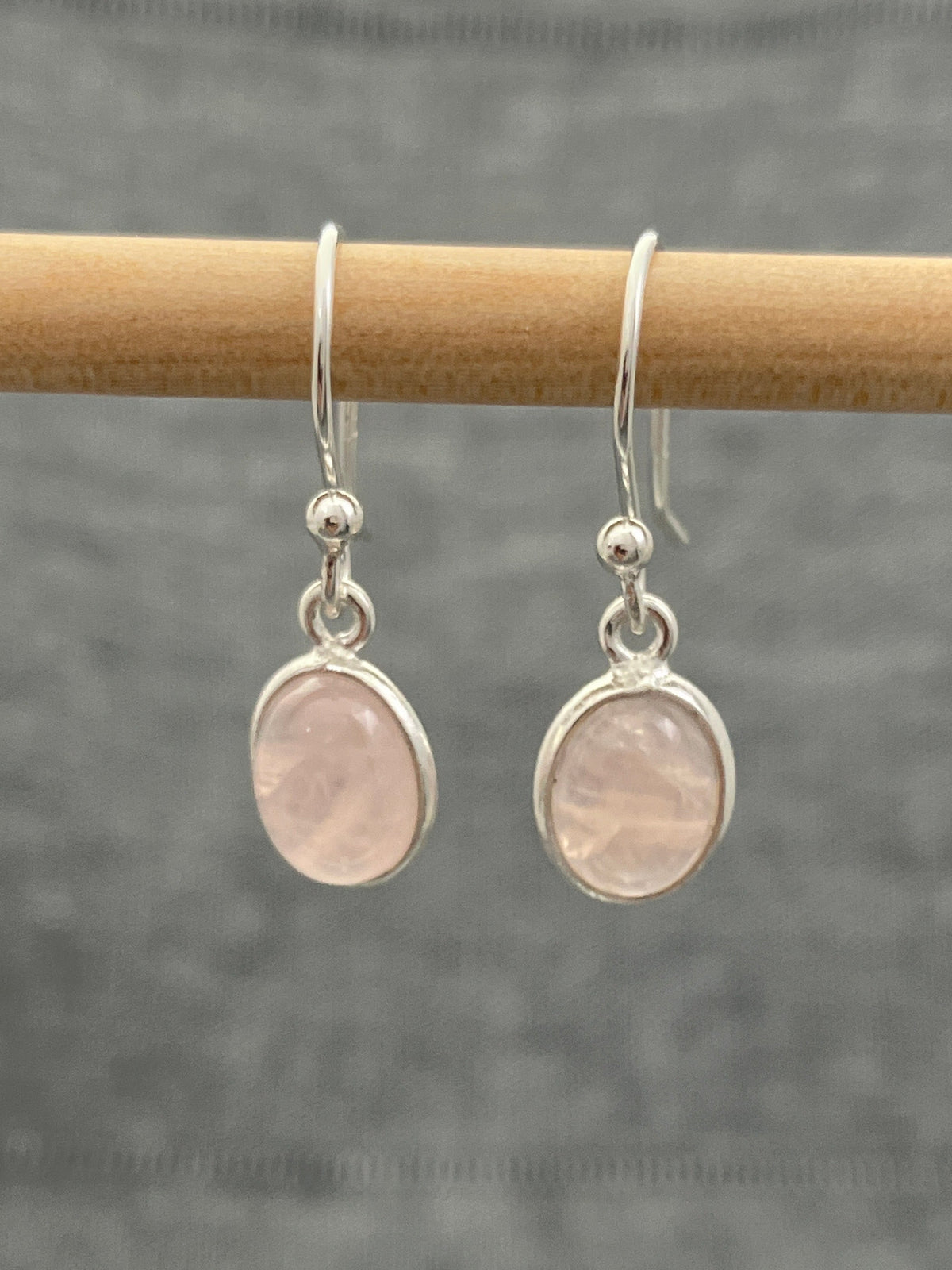 Rose Quartz Oval Earrings