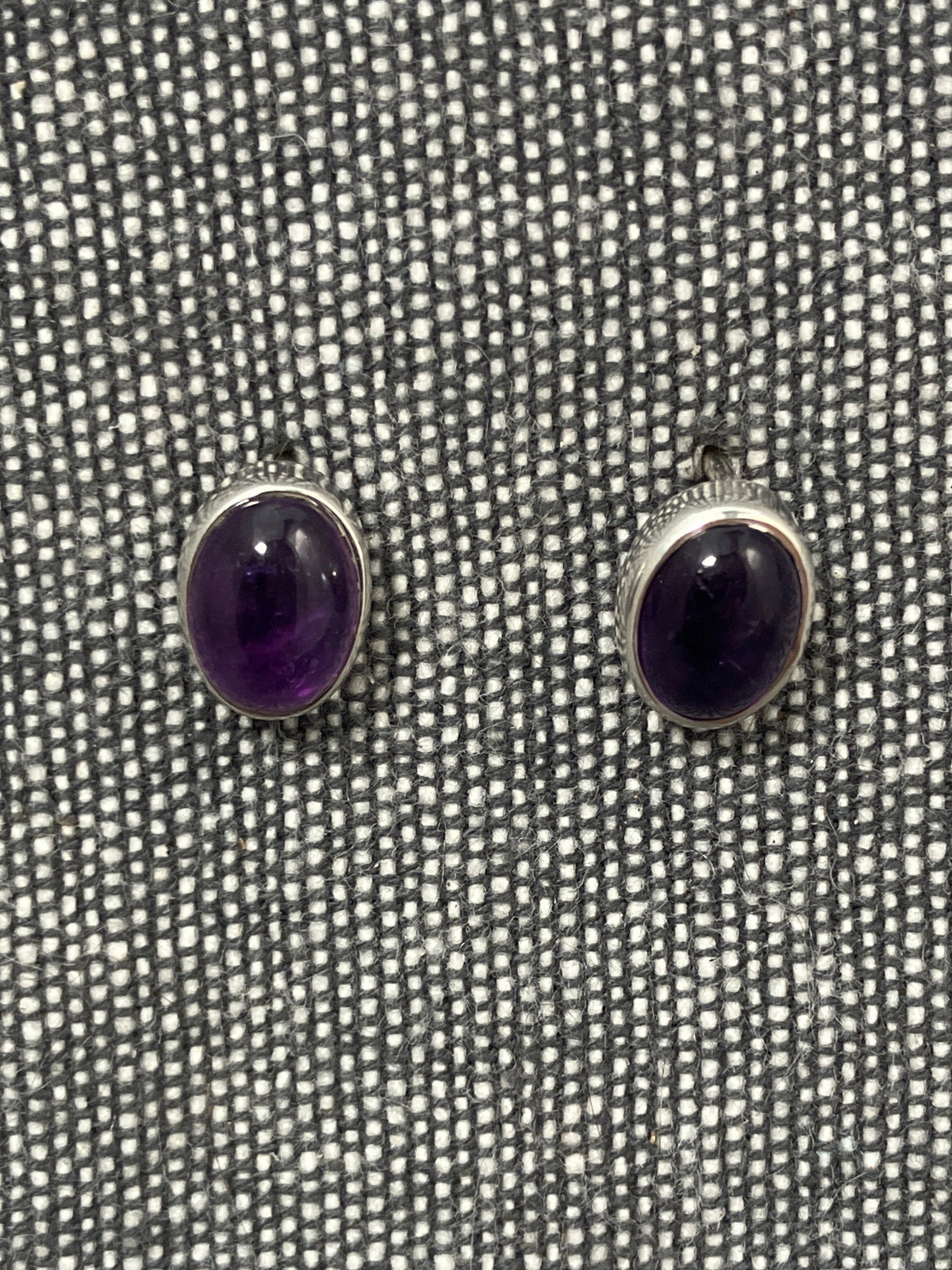 Amethyst Oval Studs