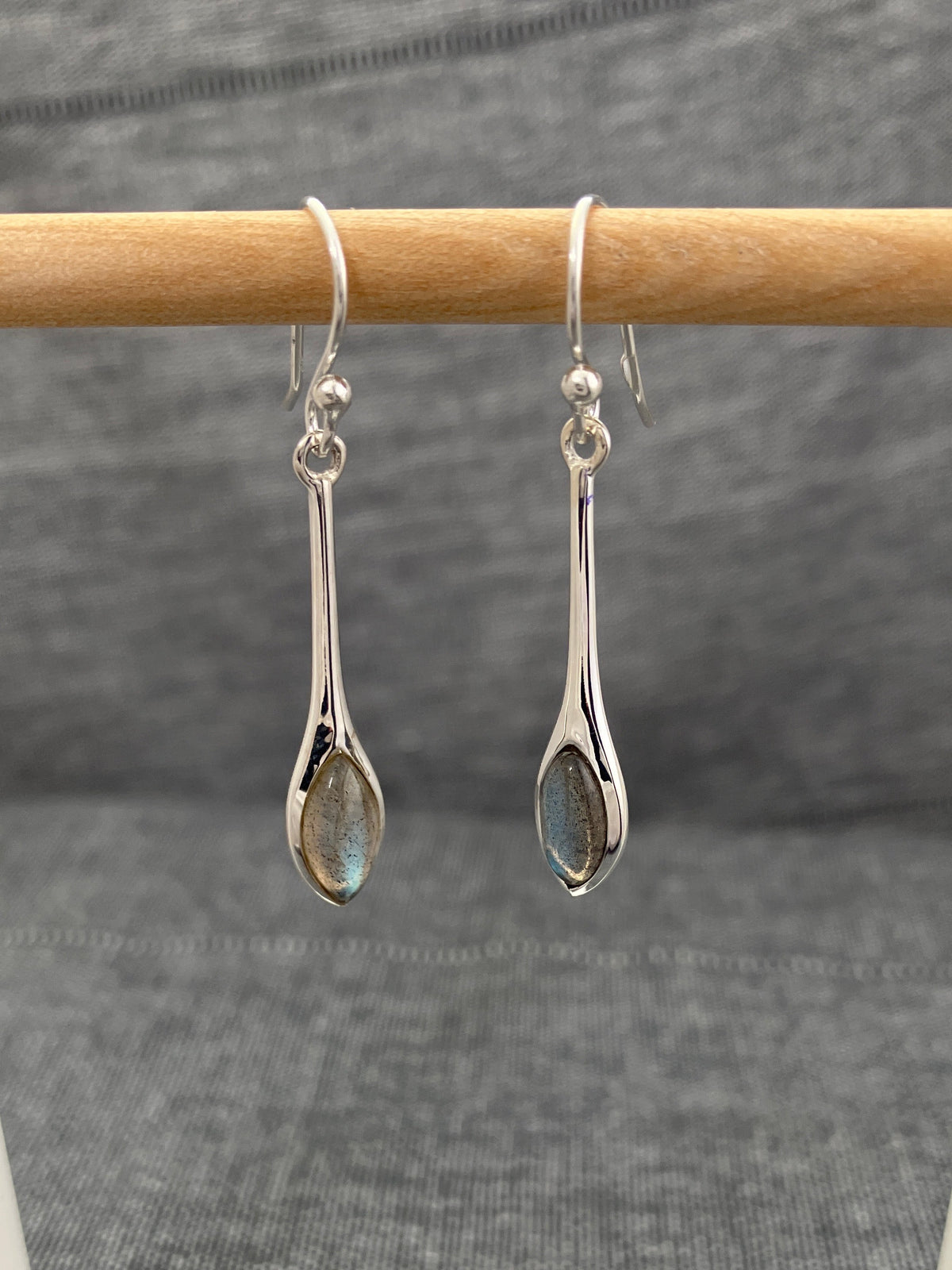 Labradorite Long Teardrop Earring