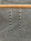 Malachite Bead Chain Earring