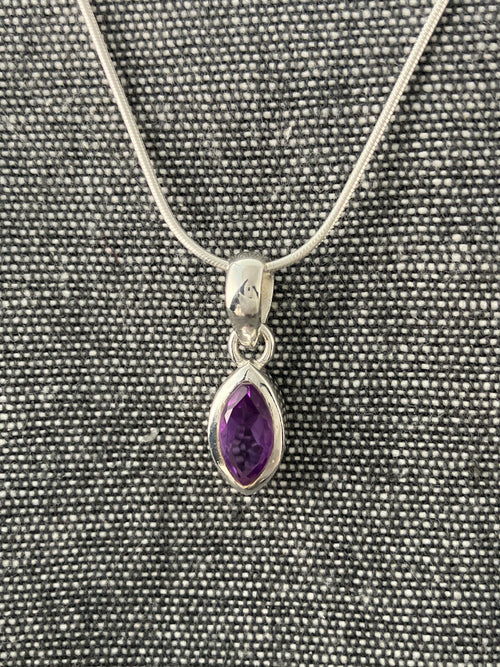 Amethyst Leaf Pendant