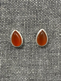 Carnelian Pear Stone Studs