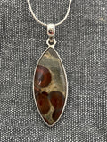 Peanut Obsidian Leaf Pendant