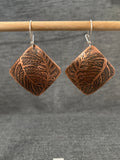 Out Of Line Fern Square Copper Earrings