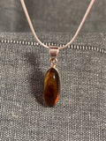 Dark Amber Long Oval Pendant