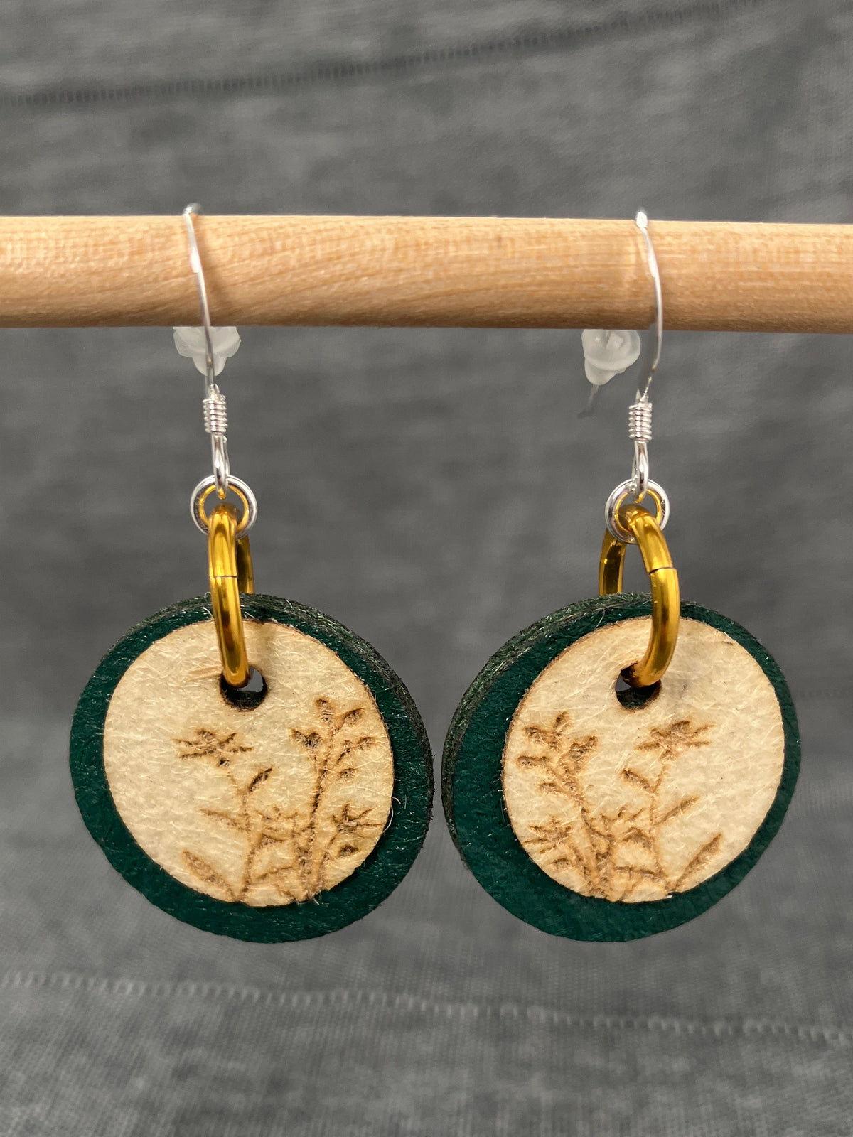 Pineapple Teal Flower Disc Earrings