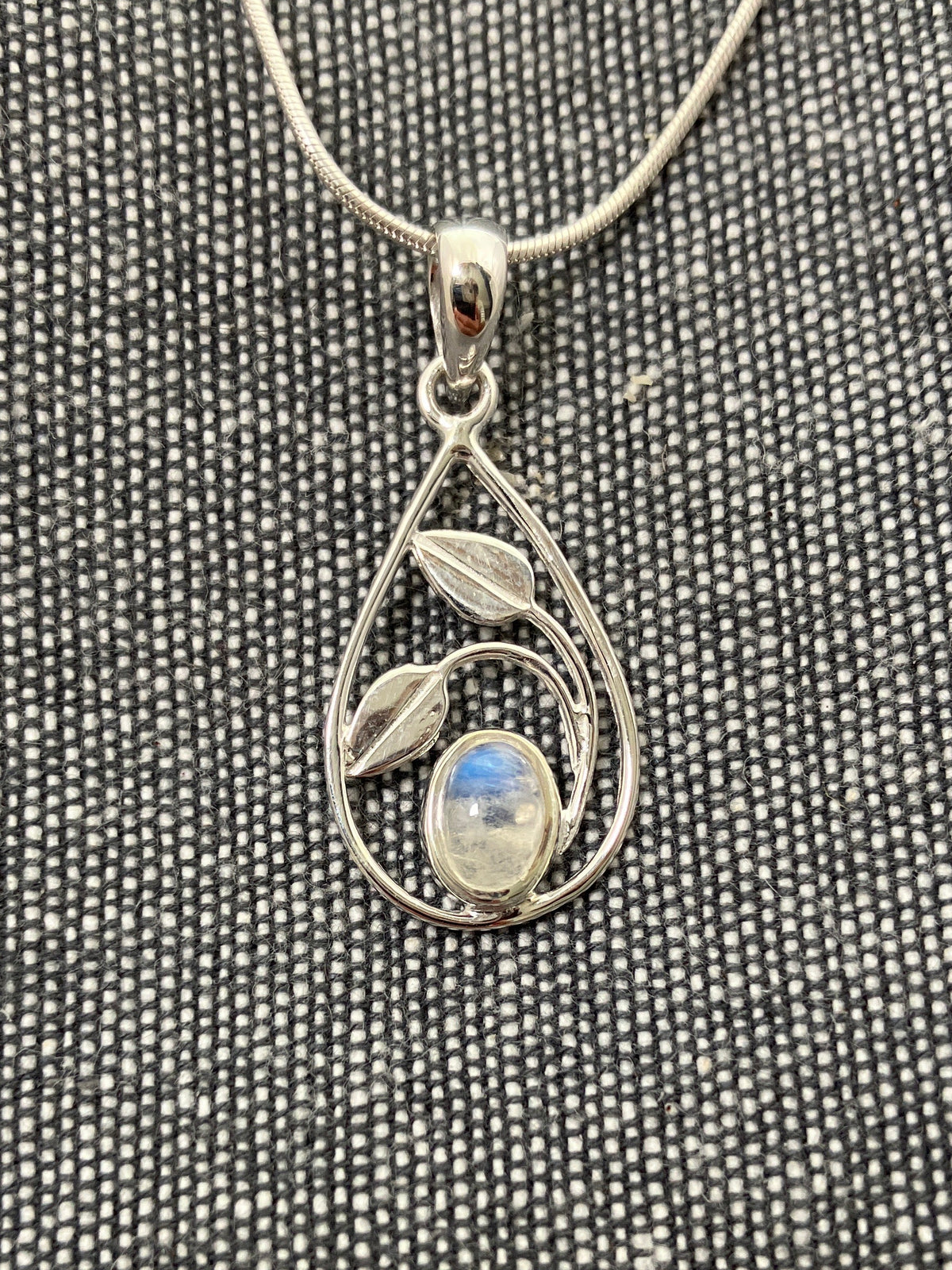 Moonstone Leafy Loop Pendant