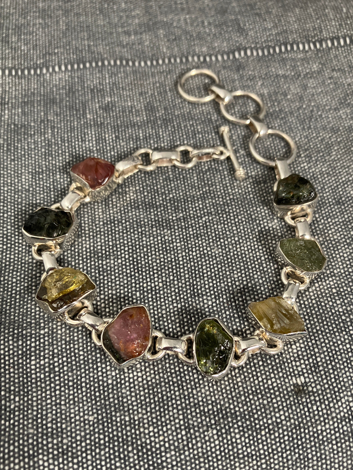 Tourmaline Uncut Gemstones Bracelet