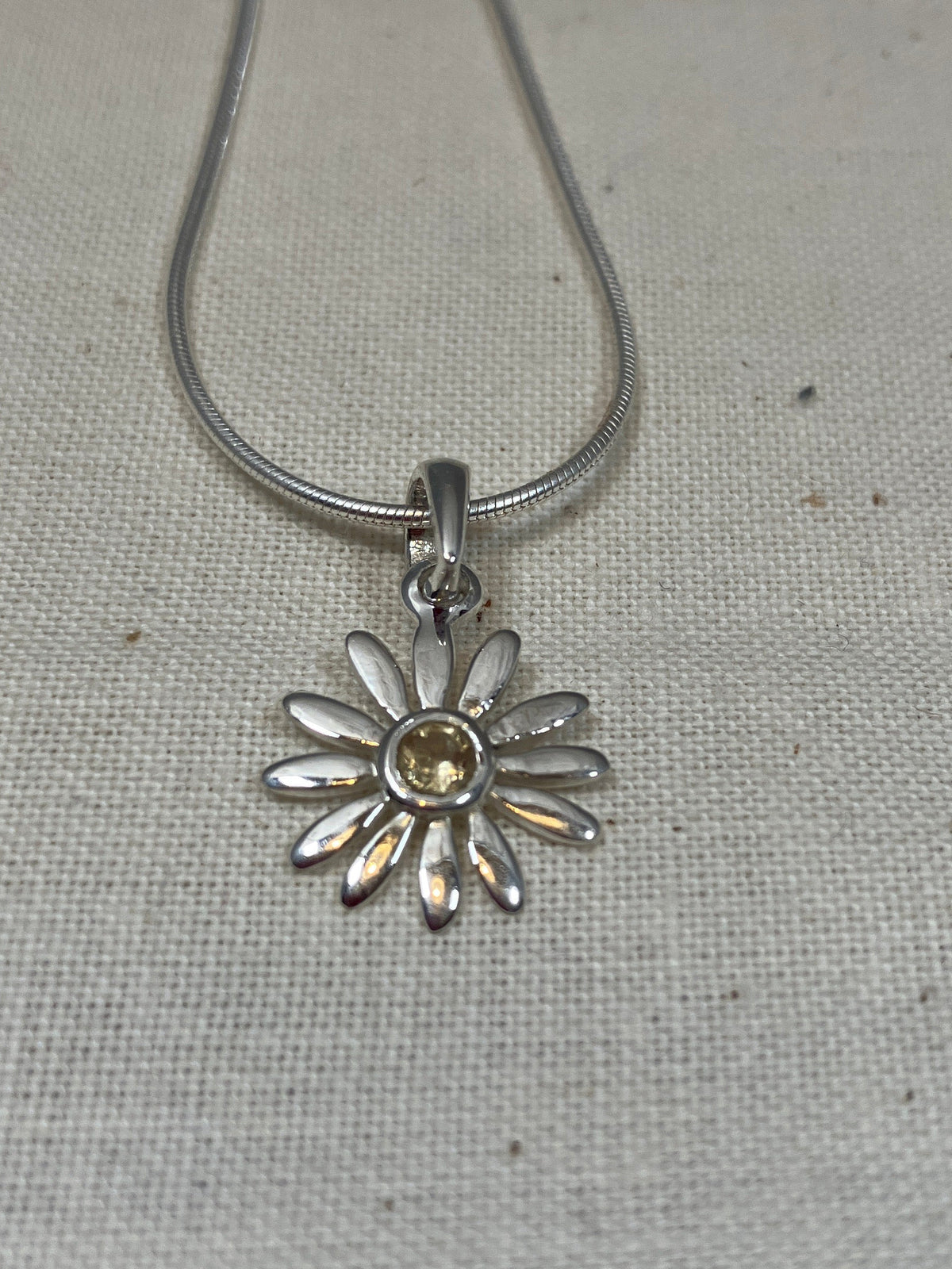 Citrine Daisy Pendant