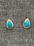 Turquoise Framed Pear Studs