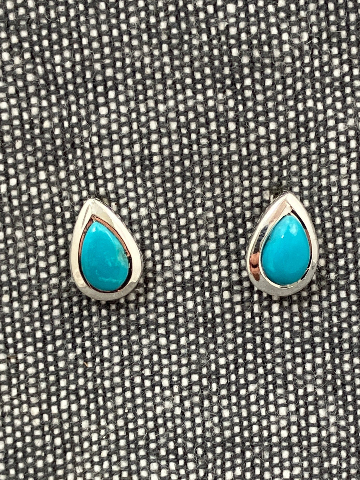 Turquoise Framed Pear Studs