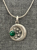 Malachite Moon Disc Pendant