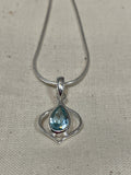 Blue Topaz In Pointy Frame Pendant