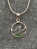 Paua Shell Double Wave Pendant