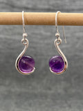 Amethyst Curled Bead Earrings