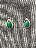 Malachite Framed Pear Studs