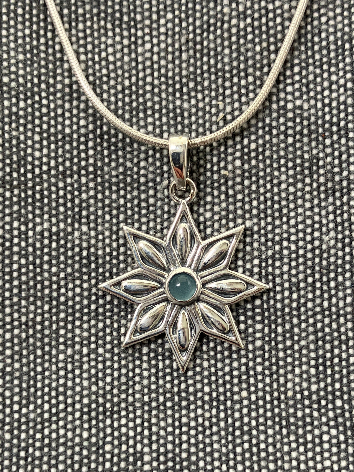 Chalcedony Pointed Flower Pendant