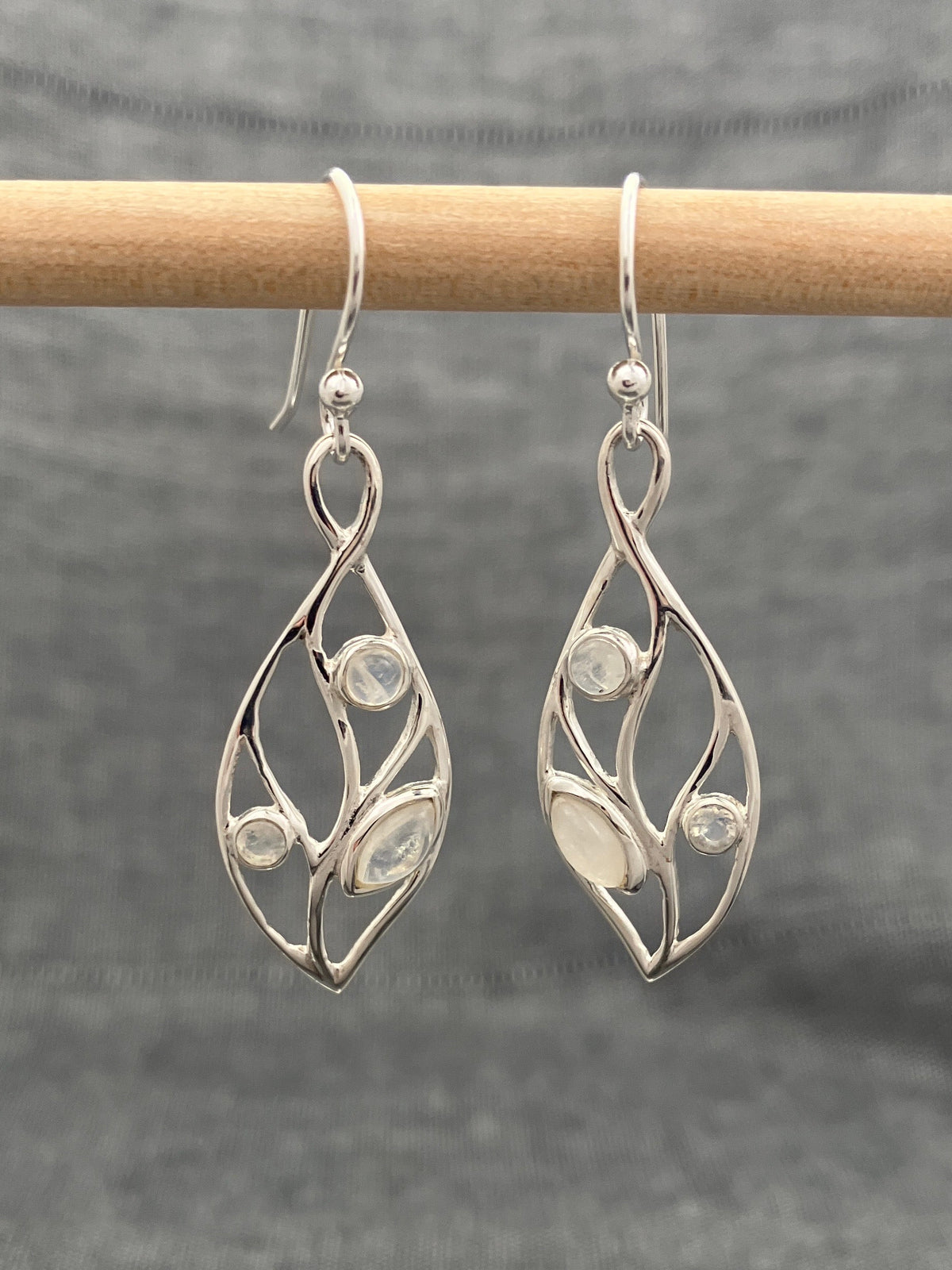 Moonstone Leaf Earrings