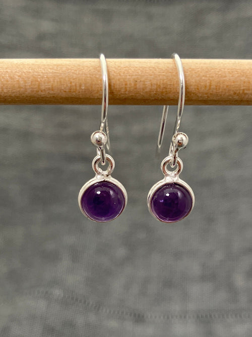 Amethyst Little Round Earrings