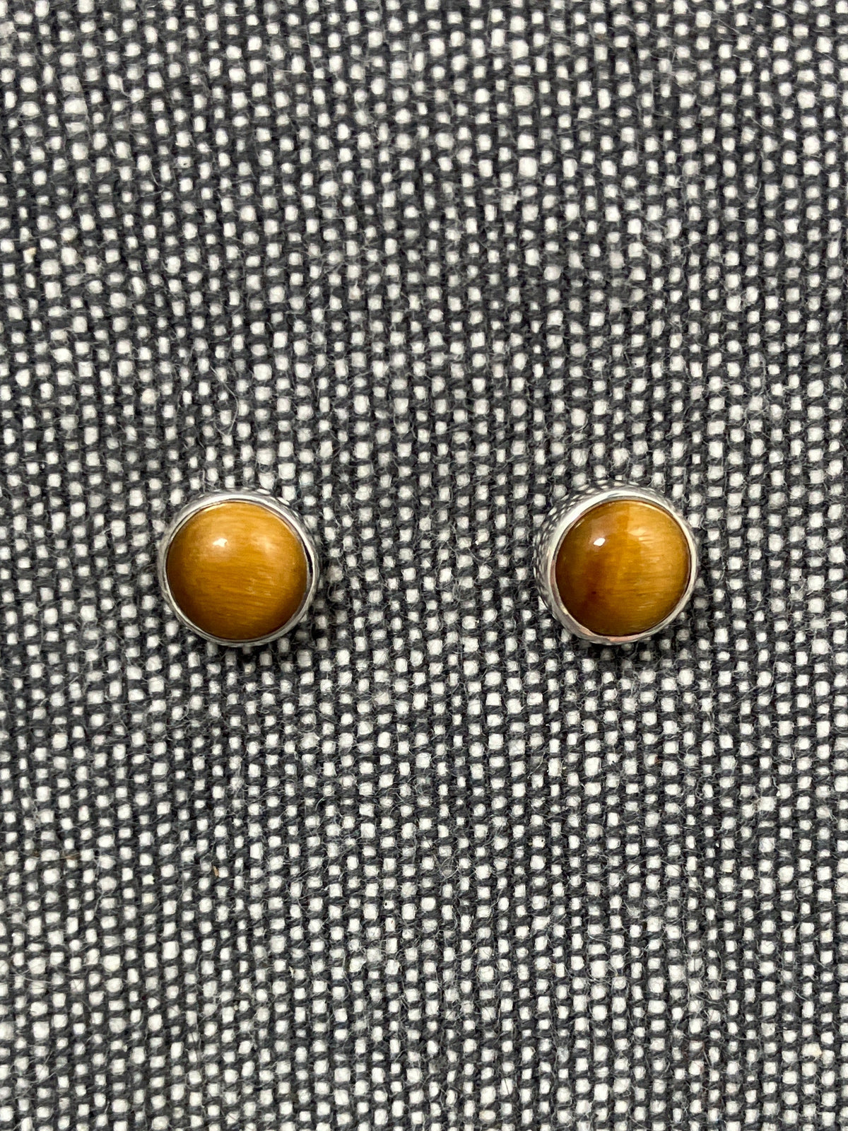 Tigers Eye Round Studs