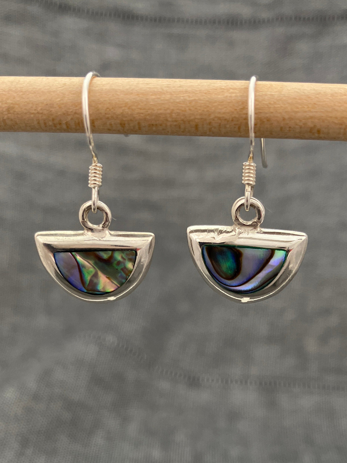 Paua Shell Semicircle Earrings