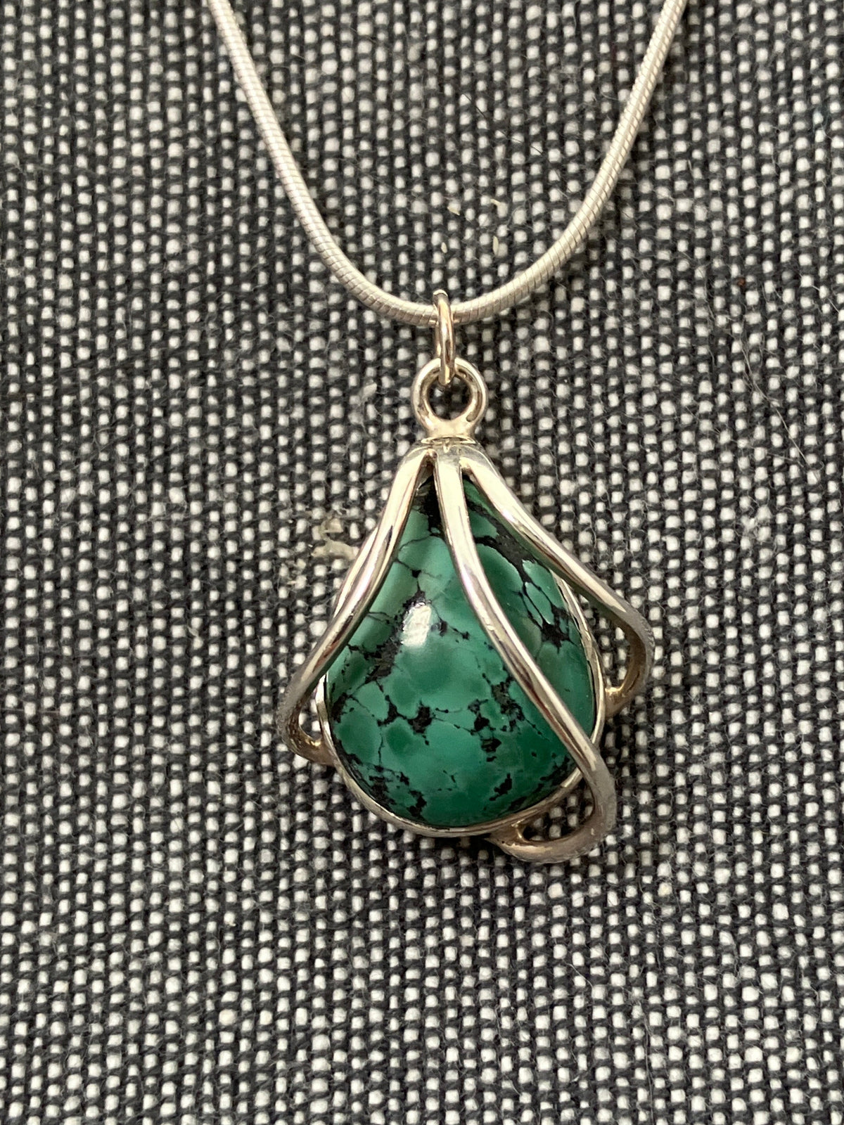 Turquoise Wafted Pear Pendant