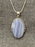 Blue Lace Agate Bead Framed Pendant