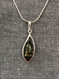Green Amber Pointy Loop Pendant