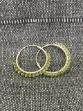 Peridot Cut Stone Hoops