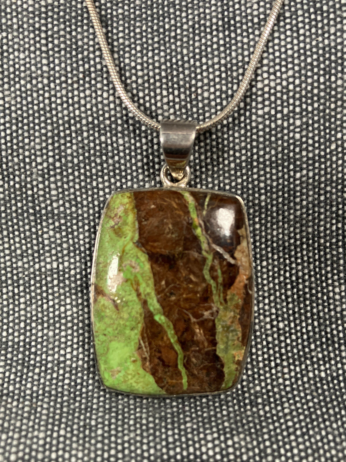 Gaspeite Rectangle Pendant
