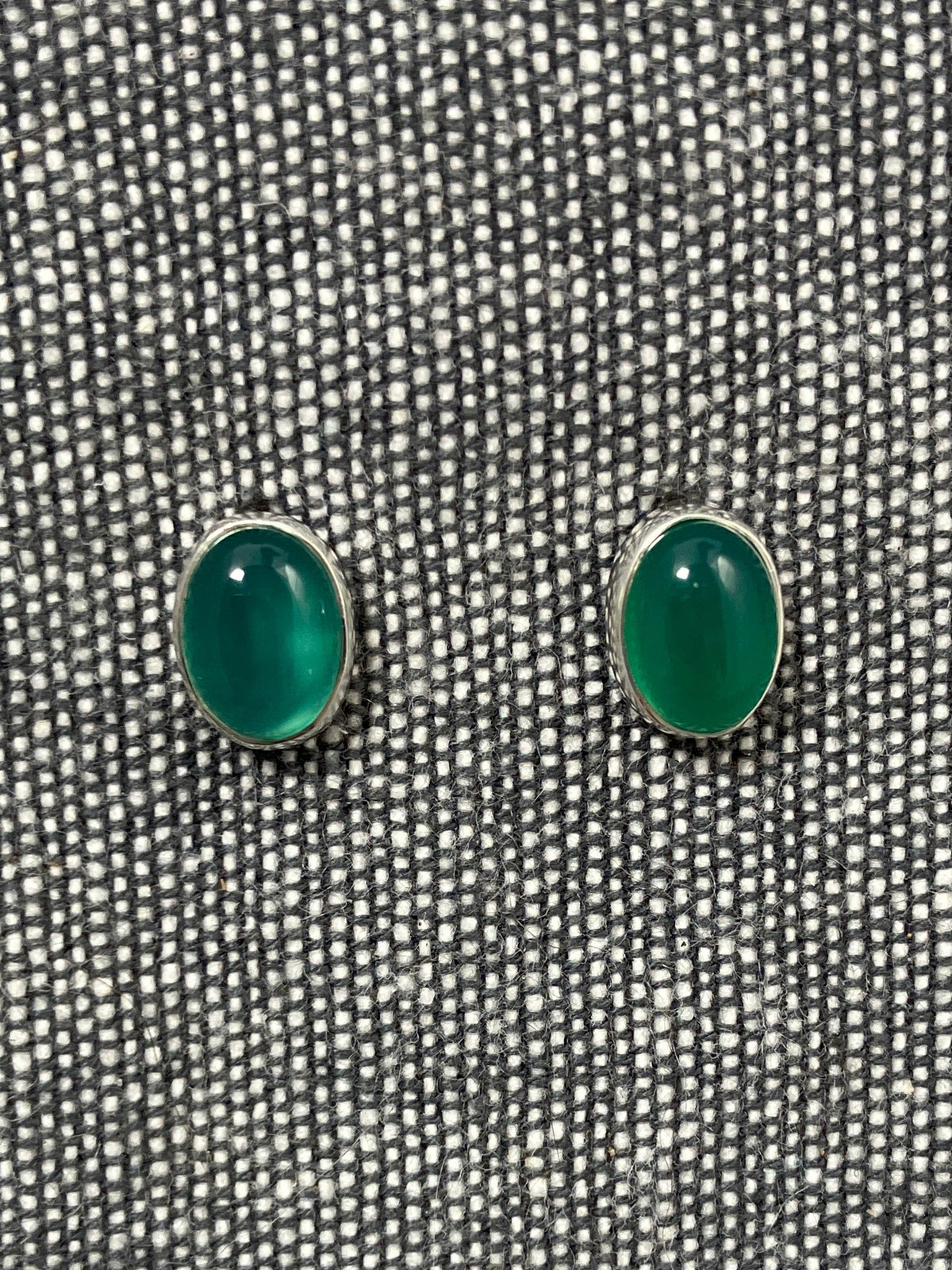 Green Onyx Oval Studs