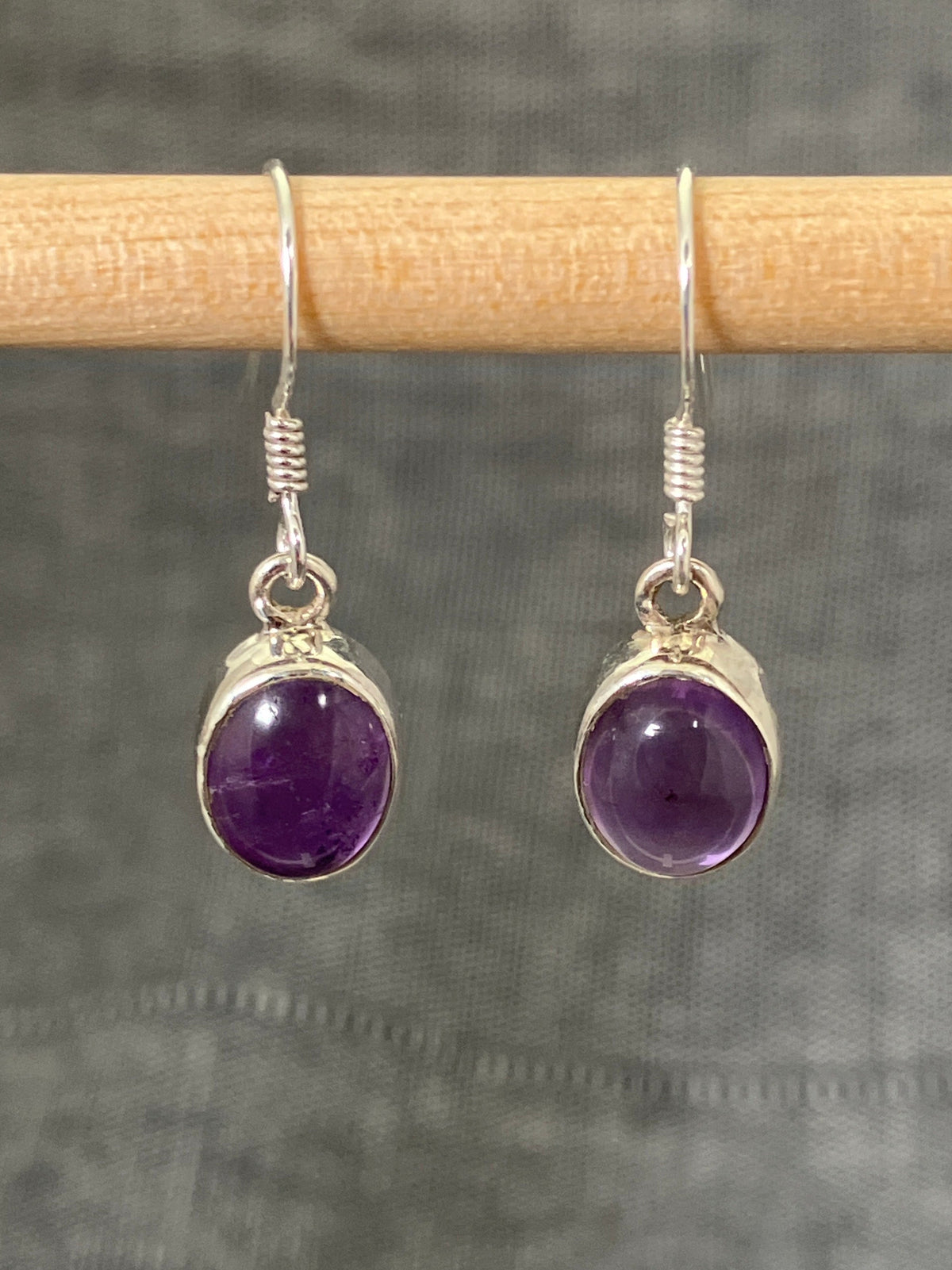 Amethyst Medium Oval Earrings