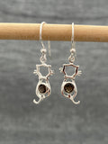 Smokey Quartz Sitting Cat Earring