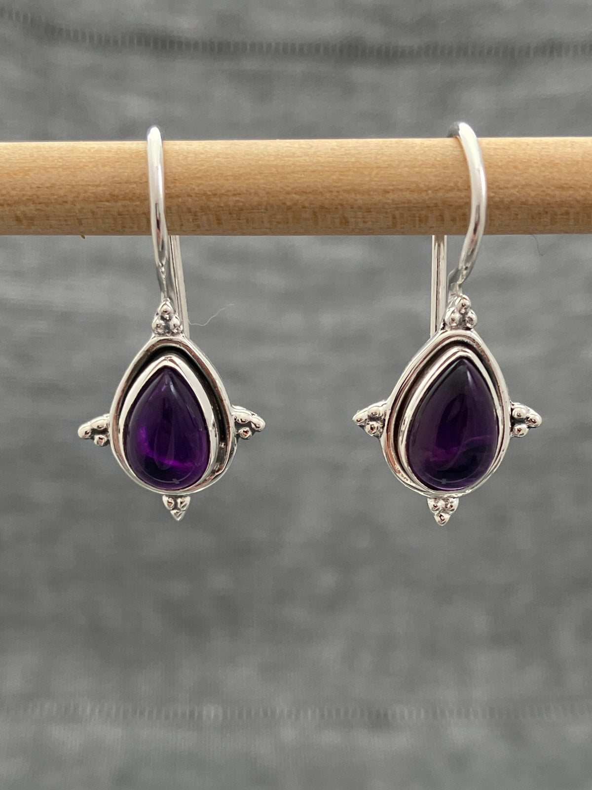 Amethyst Fixed Hook Earring