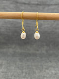 Pearl Gold Plated Simple Drop Earring