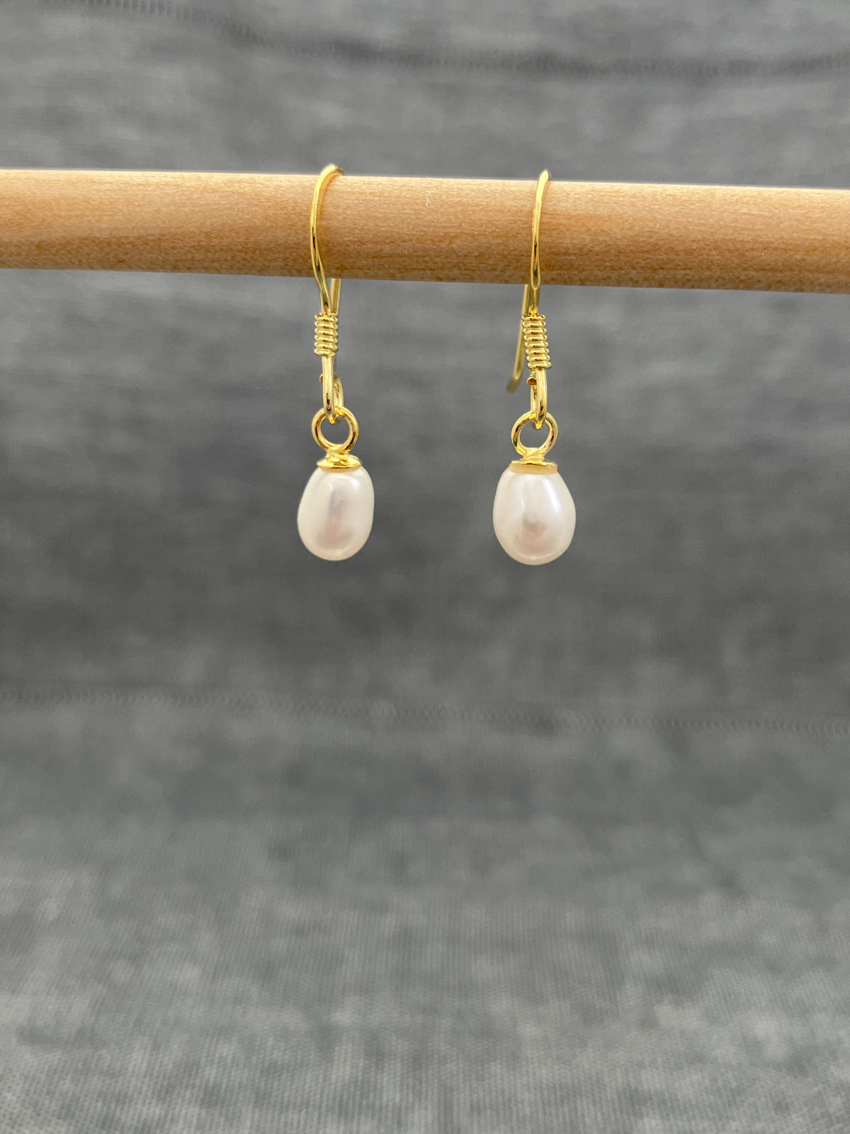 Pearl Gold Plated Simple Drop Earring