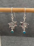 Turquoise Spikey Spiral Earring