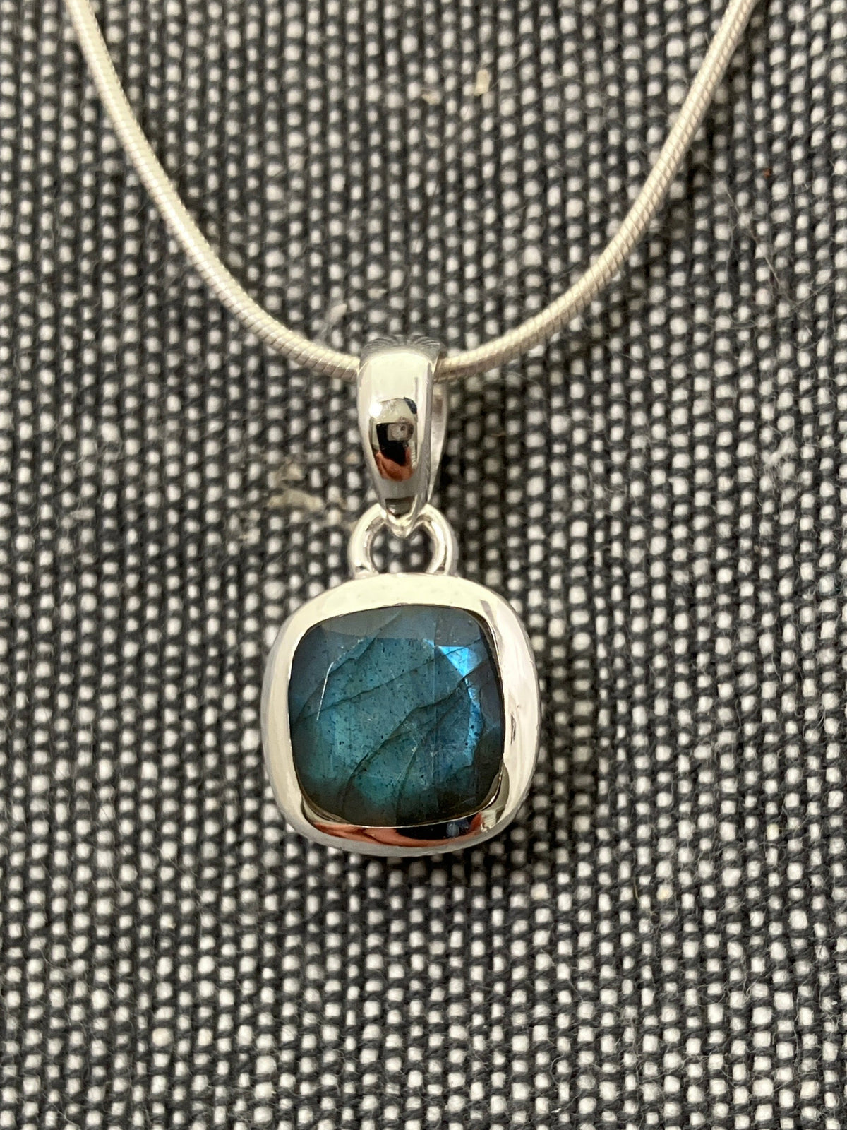 Labradorite Cut Square Pendant