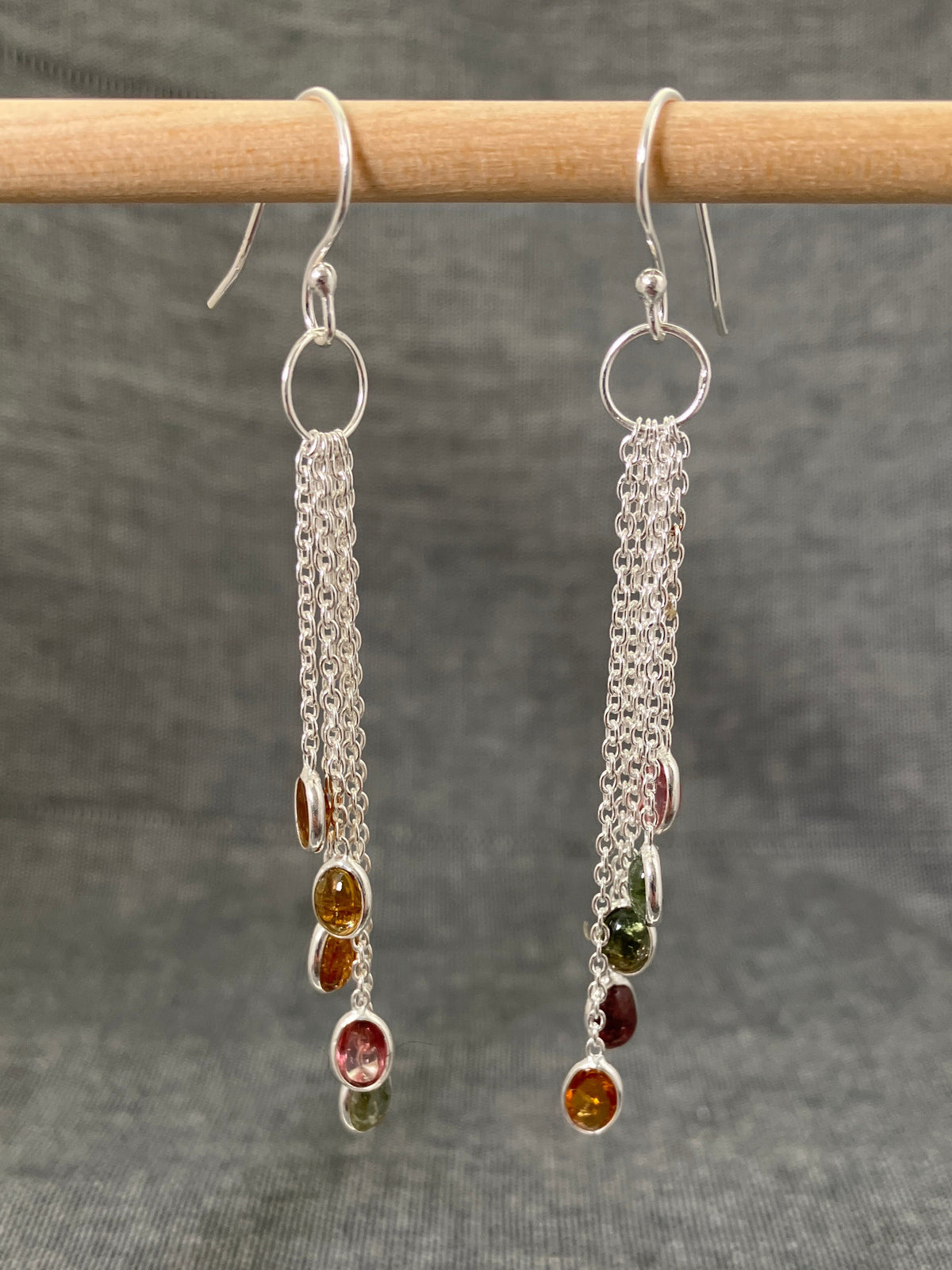 Tourmaline Multi Dangle Earrings