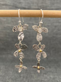 Moonstone Tumbling Textured Flower Earrings