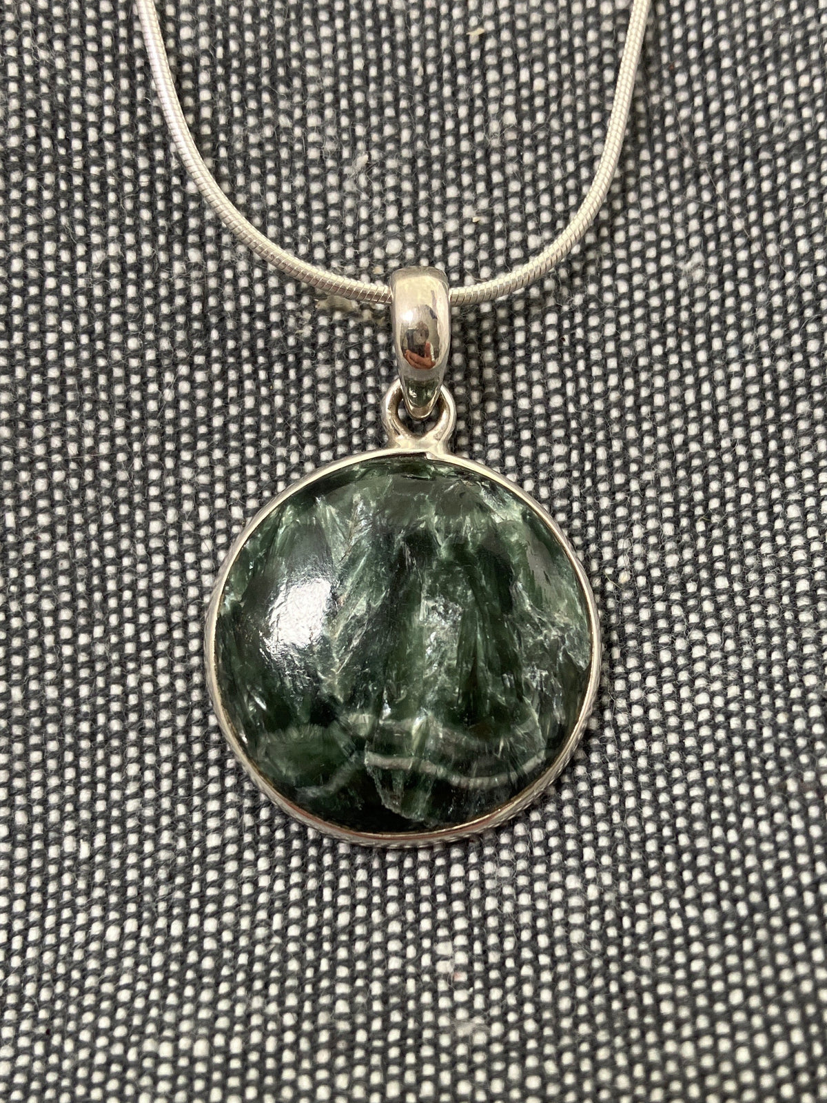 Seraphinite Circle Pendant