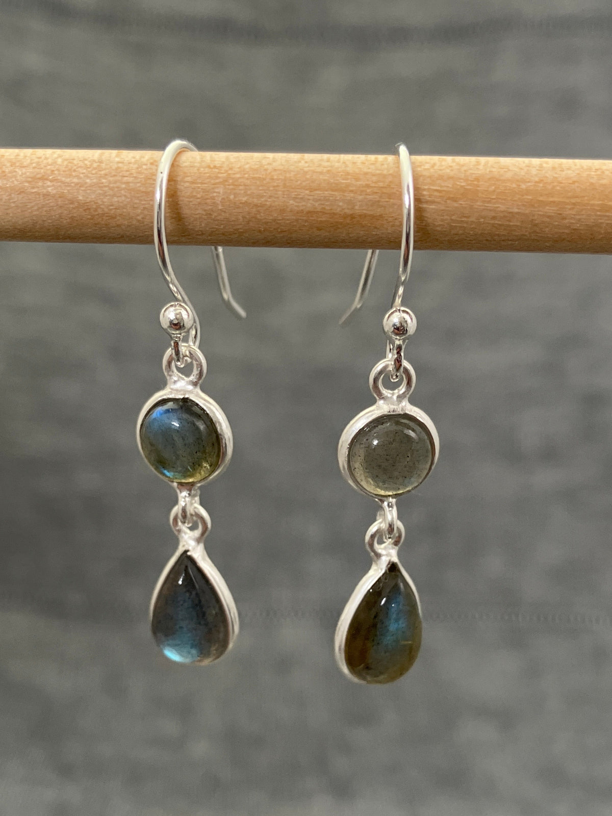 Labradorite Double Drop Earrings