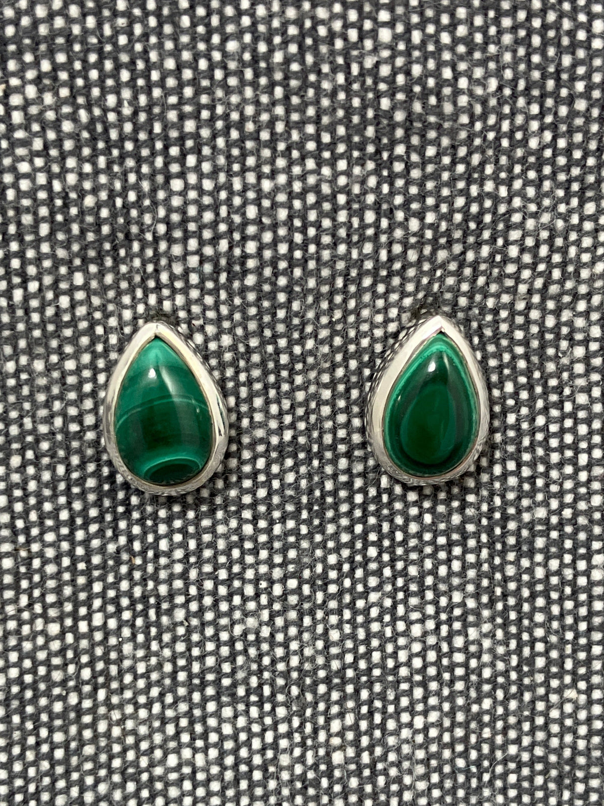 Malachite Pear Stone Studs