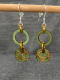 Wood Green Loop Disc Earrings