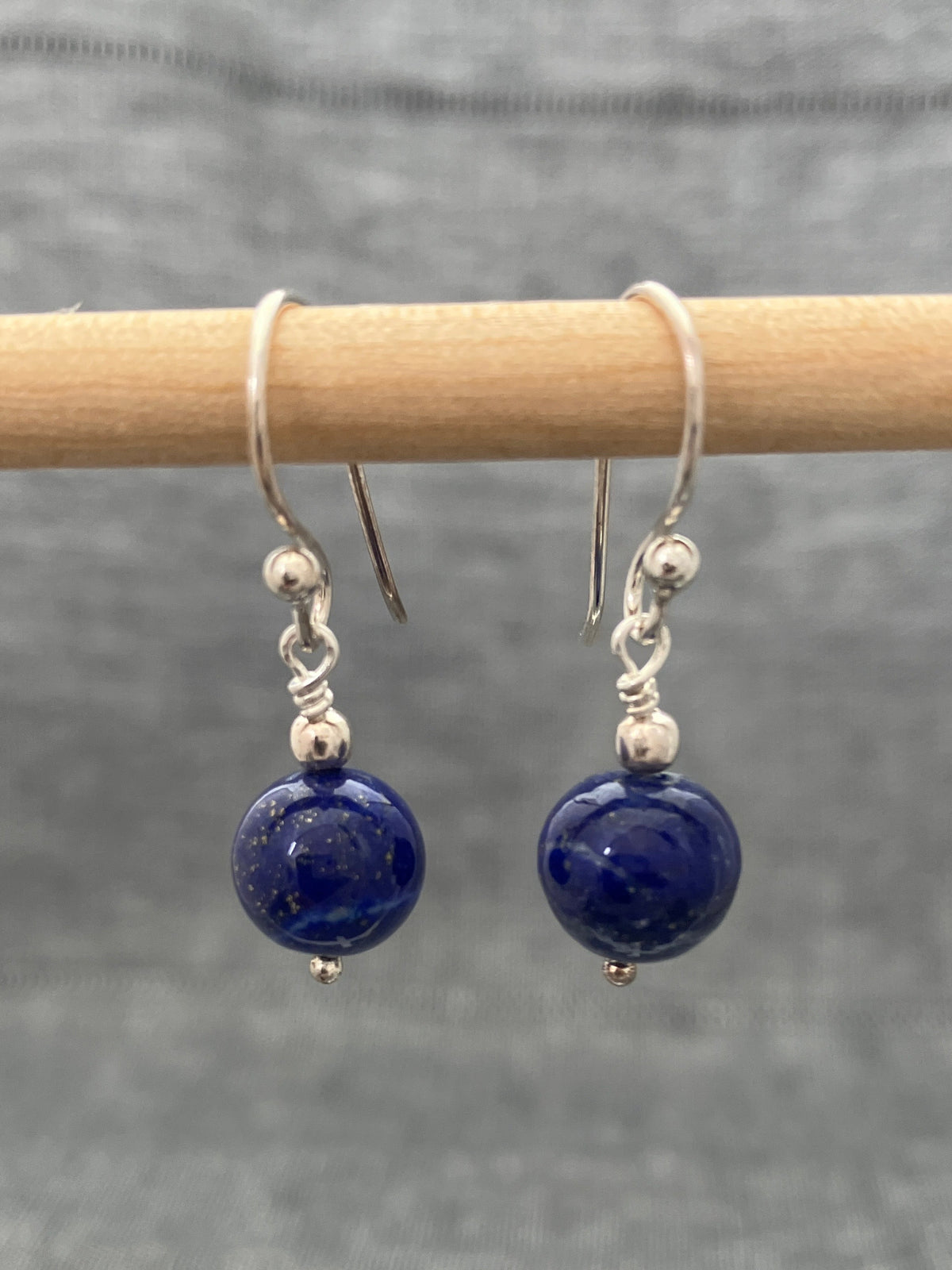 Lapis Simple Bead Earrings